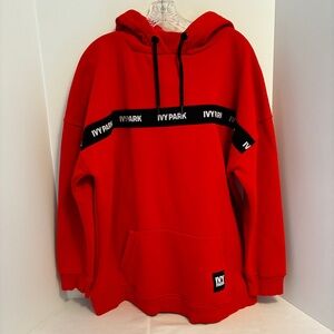IVY PARK Women's Long Sleeve Hoodie Red Black Size XL